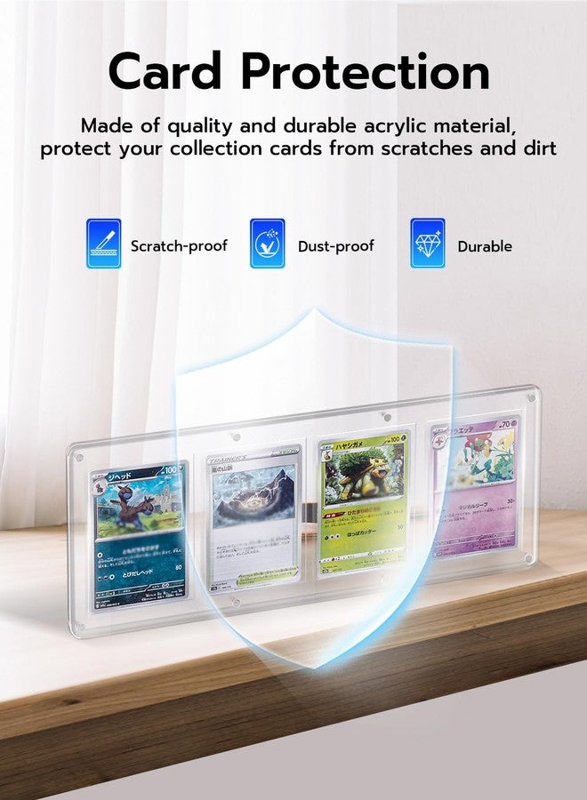 Wigearss 4 Slots 35-75PT Universal Magnetic Acrylic Game Card Case, Baseball Card Holder, Hard Acrylic Card Cases, Card Protector, Fit for Standard Card - Image 5